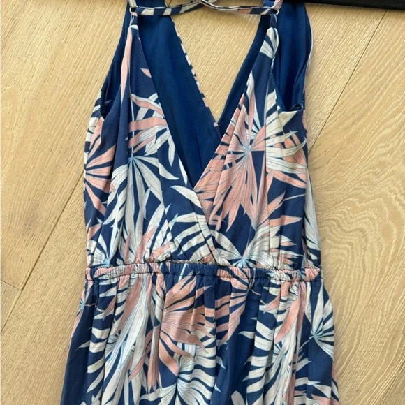 L*Space Tropical Leaf Midi Dress in Blue and Pink - Picture 6 of 7